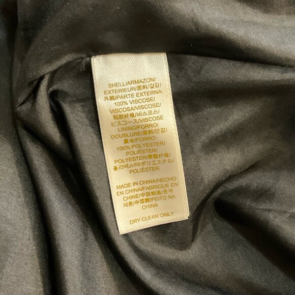 Kate Spade ♠️ Bird Print Sleeveless Draped Neck Midi Dress, Black/White, Size 14 - Picture 7 of 11